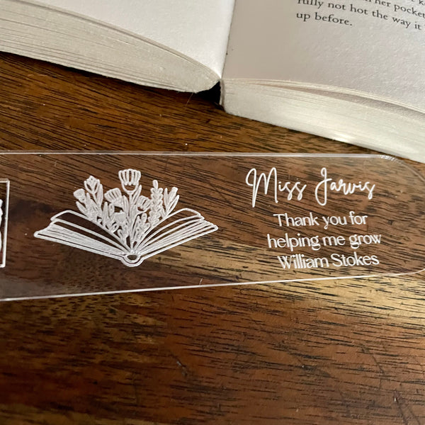 Personalised thank a teacher bookmark