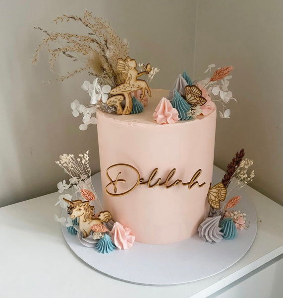 Fairies, unicorns & butterflies cake toppers
