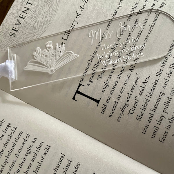 Personalised thank a teacher bookmark