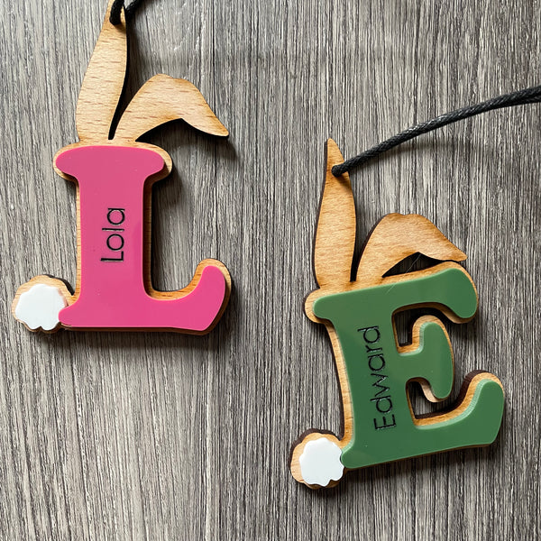 Personalised layered Easter bunny tags