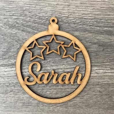 Mdf 3star personalised bauble