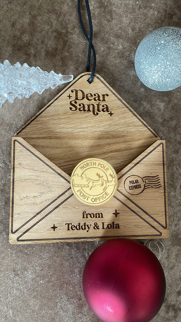 Personalised wooden dear Santa letter holder