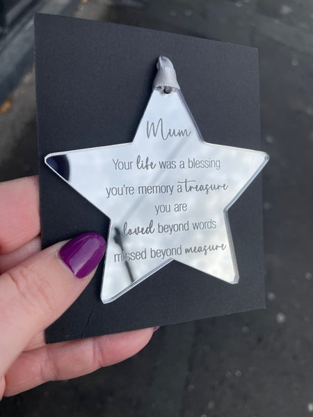 Memory star bauble