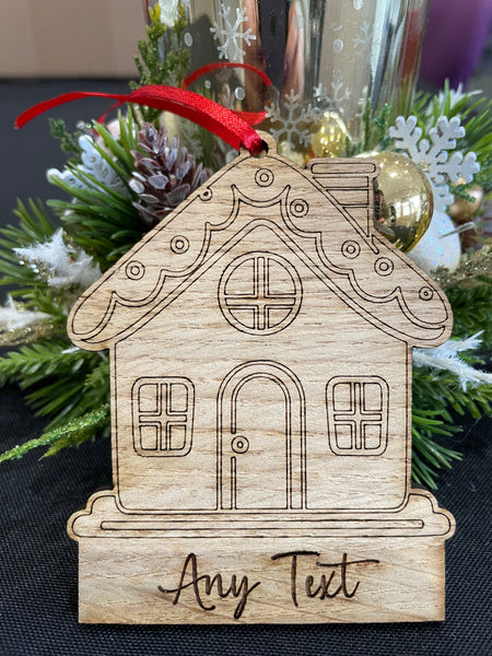 Personalised oak veneer christmas ornaments