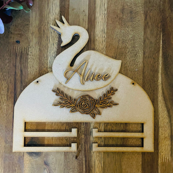 Personalised swan layered bow holder