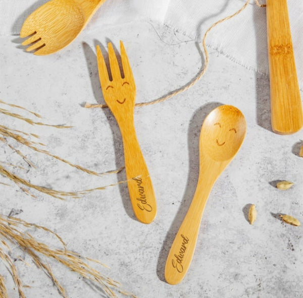 Personalised bamboo children’s cutlery