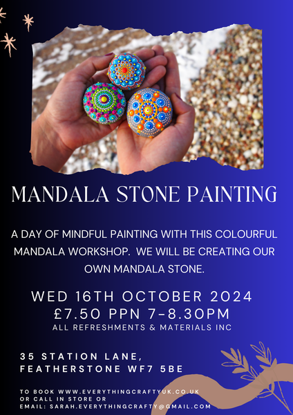 Mandala Stone Painting Wed 16th October 7-8.30pm