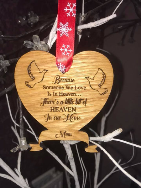 Personalised memorial hanging heart