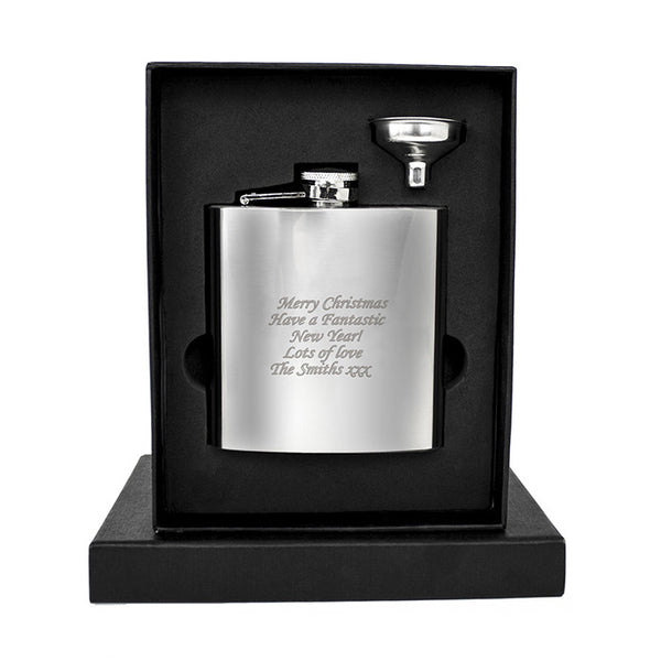Boxed Personalised Hip Flask.