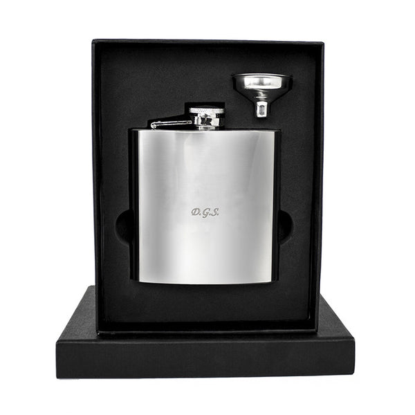 Boxed Personalised Hip Flask.
