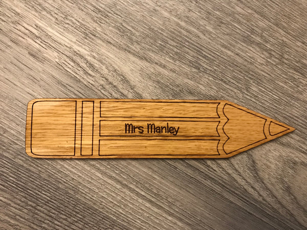 Personalised pencil bookmark