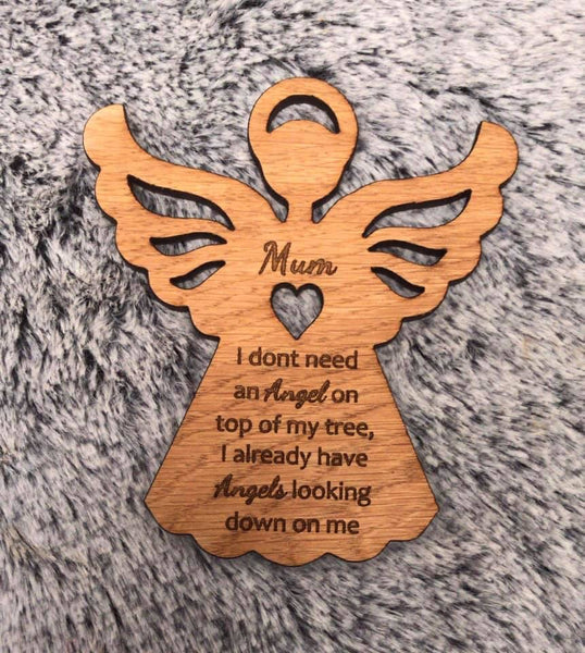 Personalised I don’t need an angel... Christmas decoration