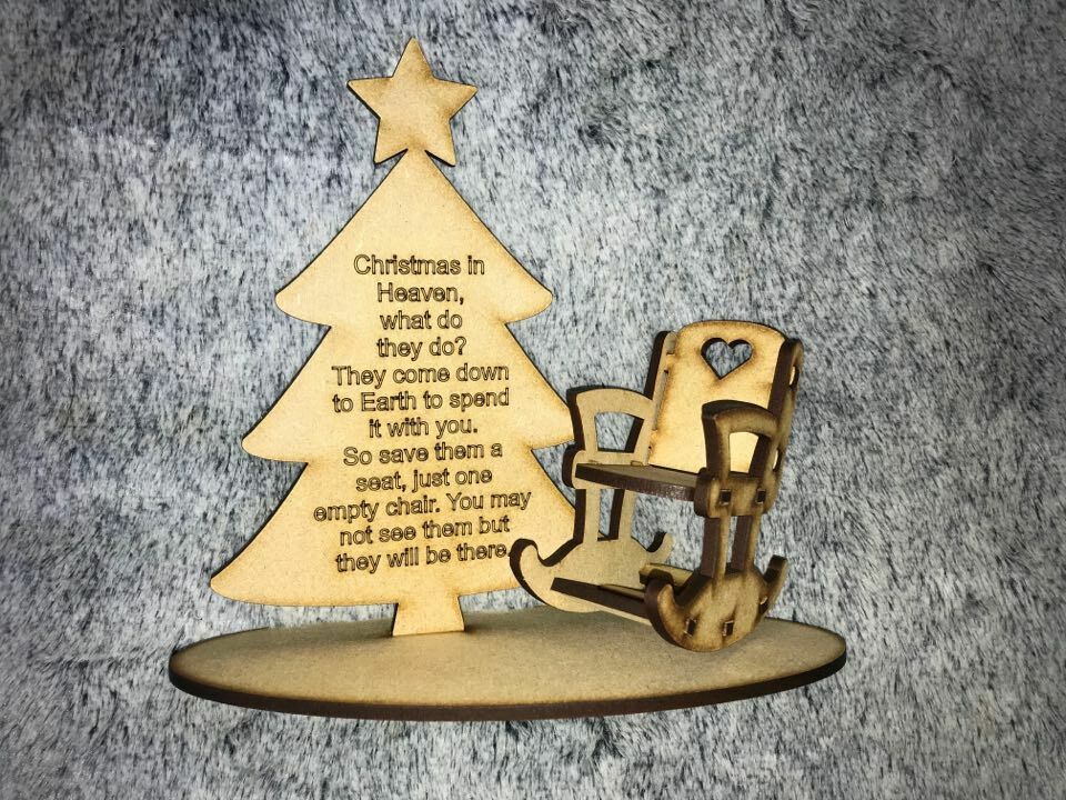 Memorial Christmas In Heaven Tree and Chair